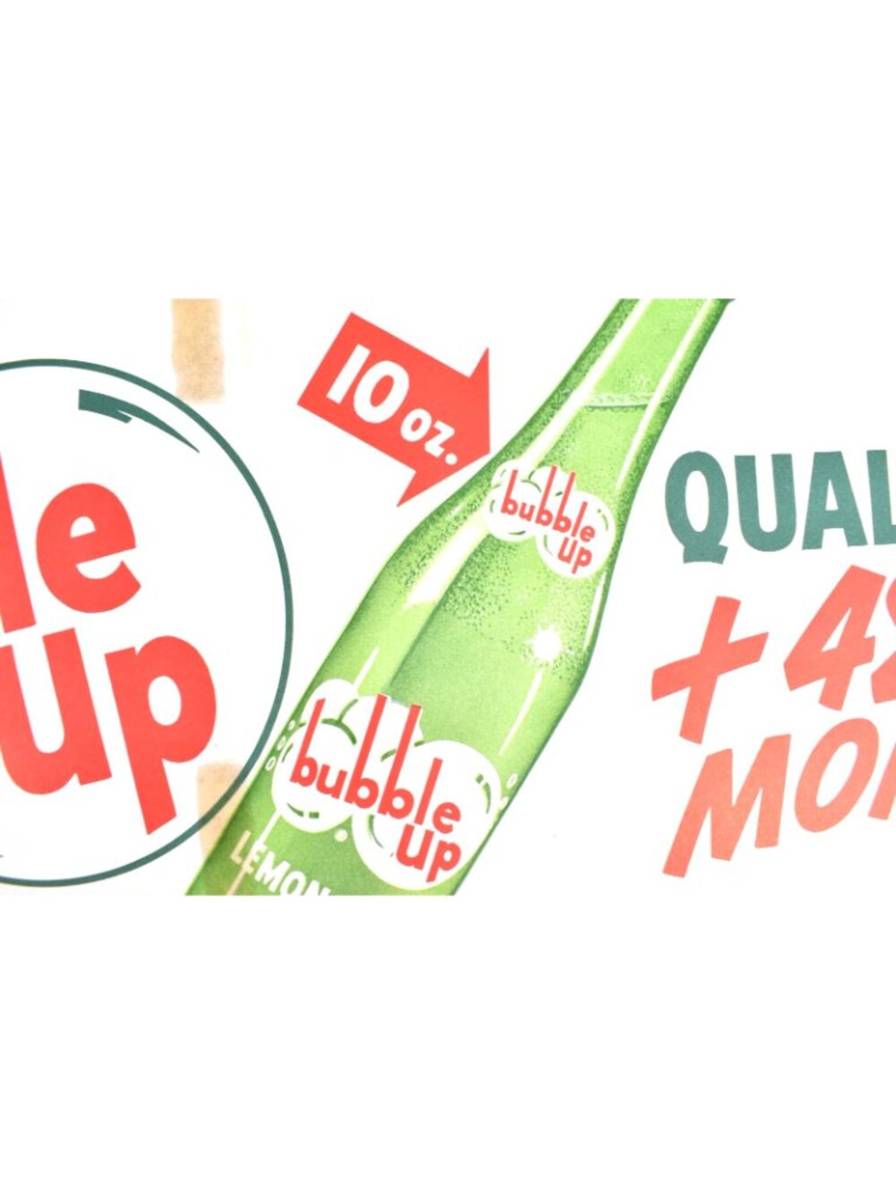 1950's New Old Stock Drink Bubble Up Lemon Lime Soda Window Display Sign Cola - Picture 4 of 6